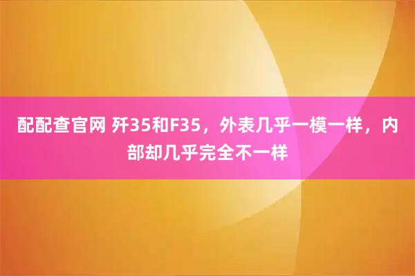 配配查官网 歼35和F35，外表几乎一模一样，内部却几乎完全不一样