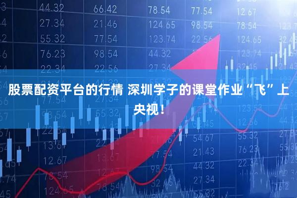 股票配资平台的行情 深圳学子的课堂作业“飞”上央视！